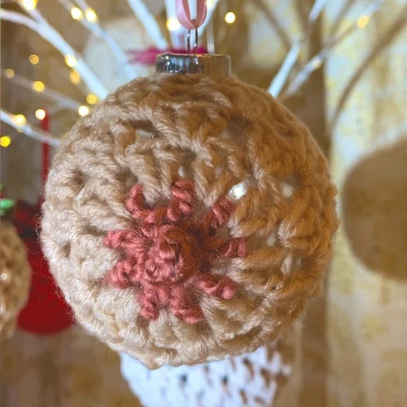 Crocheted Breast Cancer Awareness Boob Ornament - Picture 3 of 5